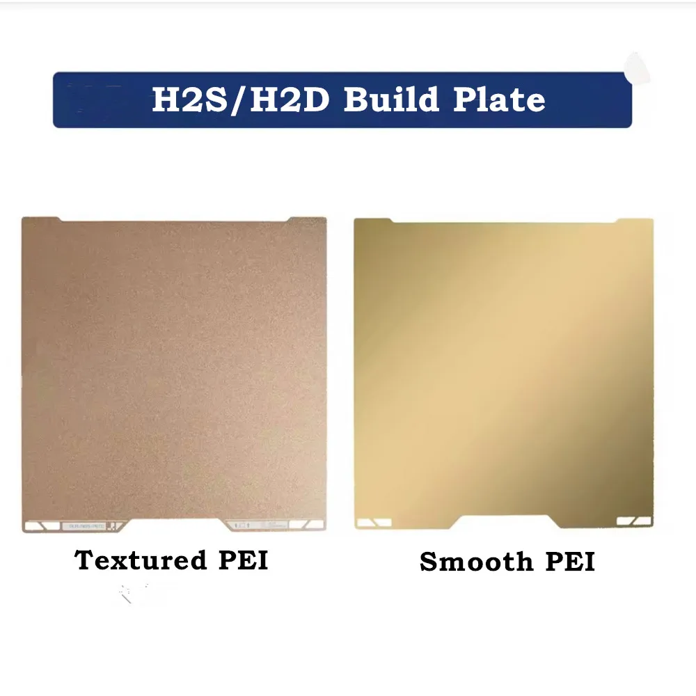 Double Sided Smooth Textured PEI Build Plate for Bambu Lab H2S H2D Flexible PEI PEY PET Sheet Print Bed for Bambulab H2S Printer