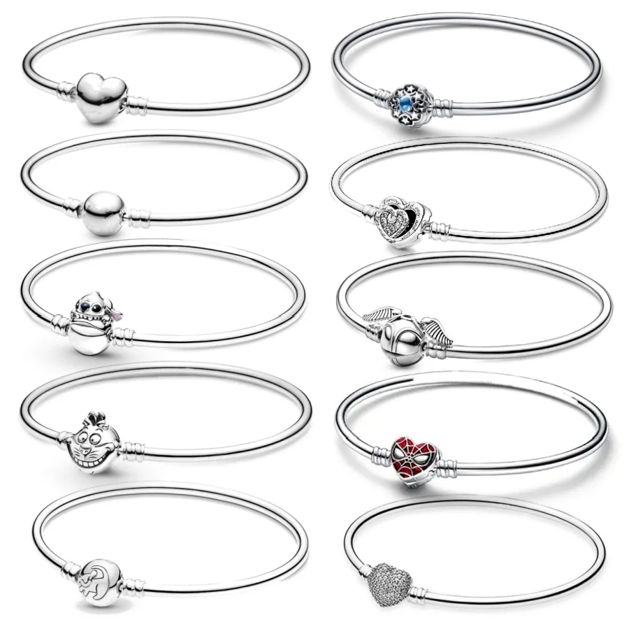 925 Silver Plating Classic Cartoon Heart Bracelet Fit Original Pandora Bracelets DIY Fashion Charms Women Jewelry