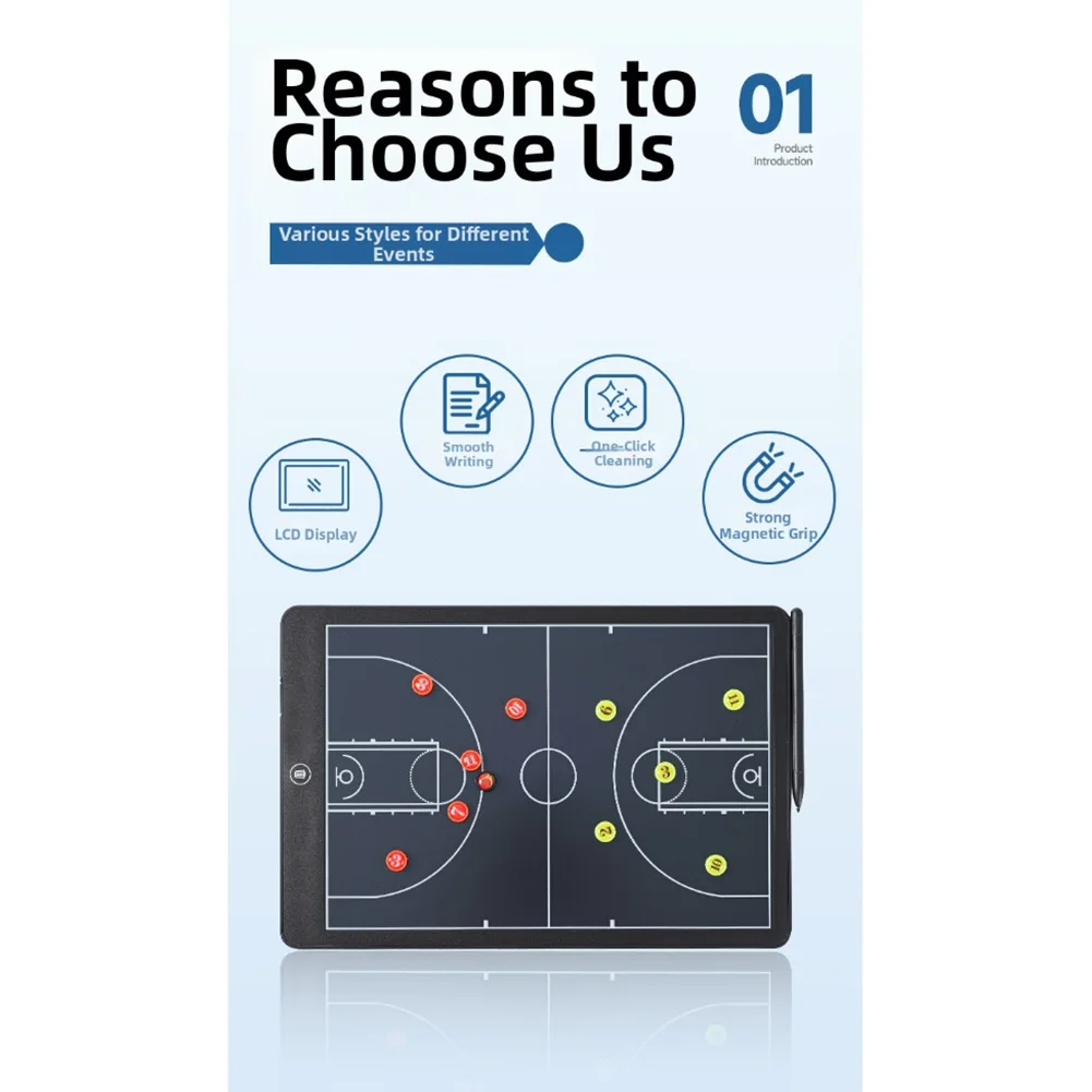 Soccer Coaching Tactics Board with LCD Screen and Magnetic Pieces for Clear Communication of Player Positions and Formations