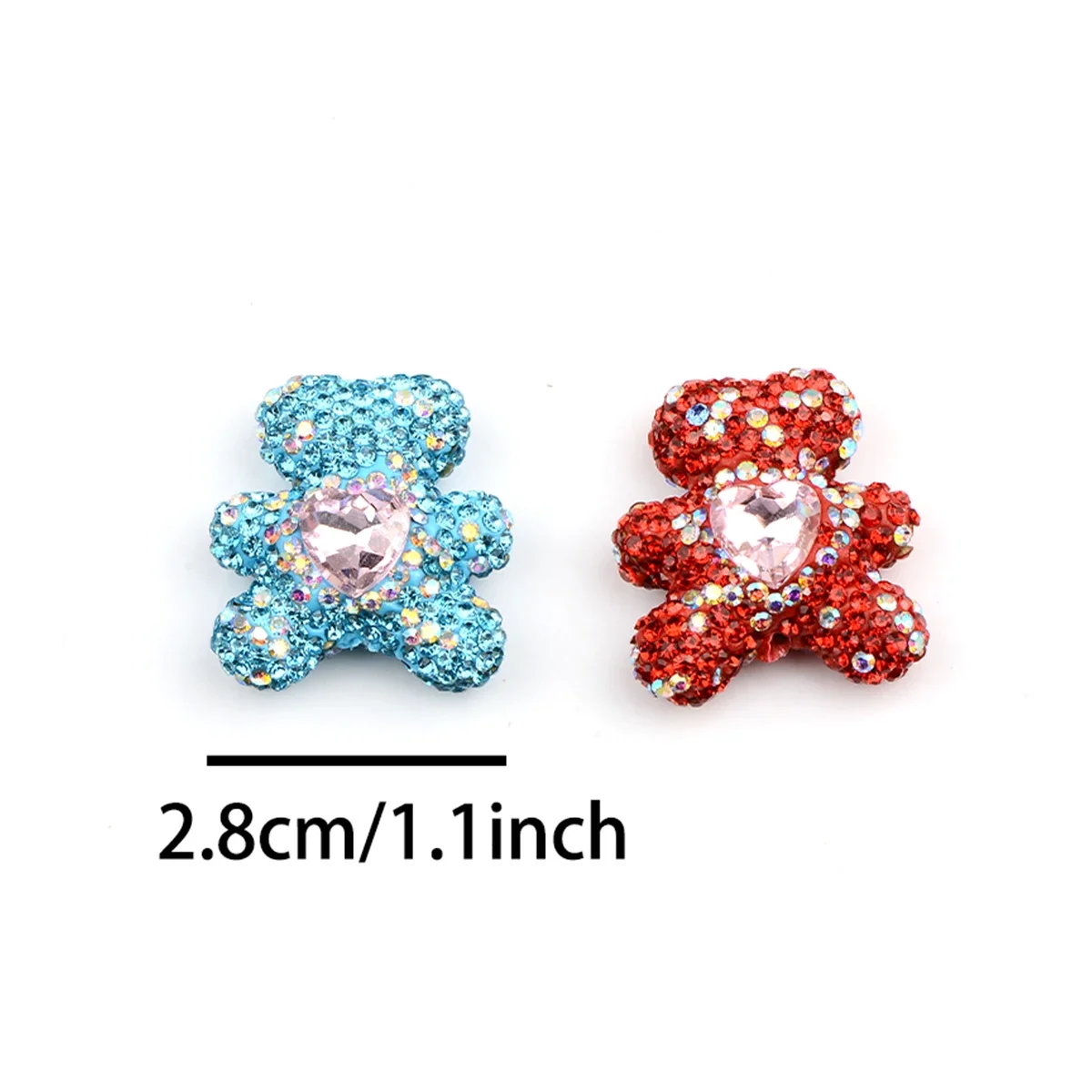 4pcs Mixed Rhinestone Bowknot Focal Beads Colorful Sparkle Spacer Clay Beads for DIY Beadable Pens, Keychains Accessories