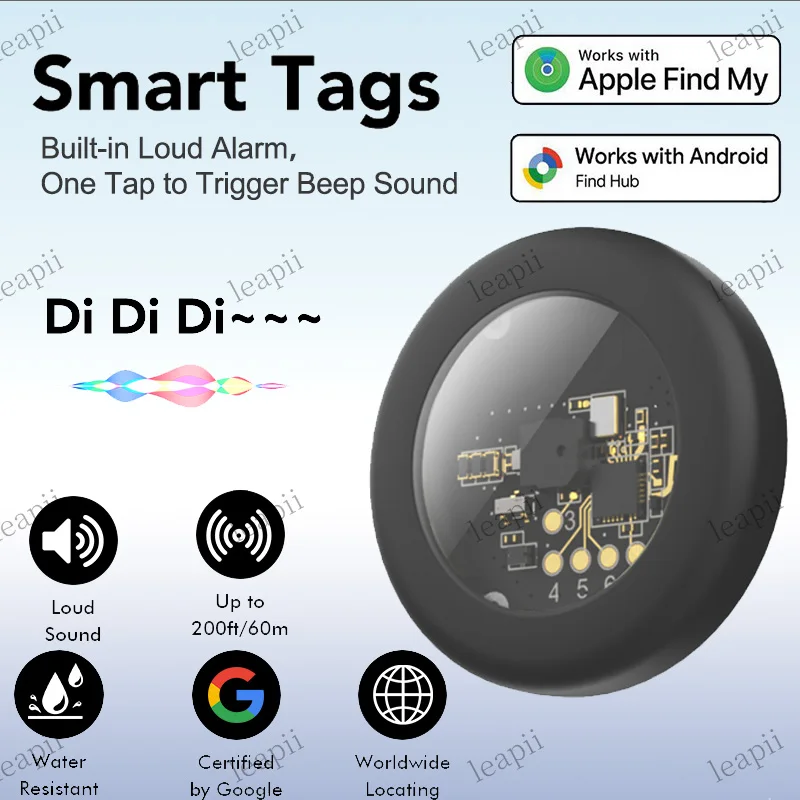 New Dual System Item Locator Bluetooth Tracker Tag for IOS & Android,Supports IOS Find My and Google Find Hub App