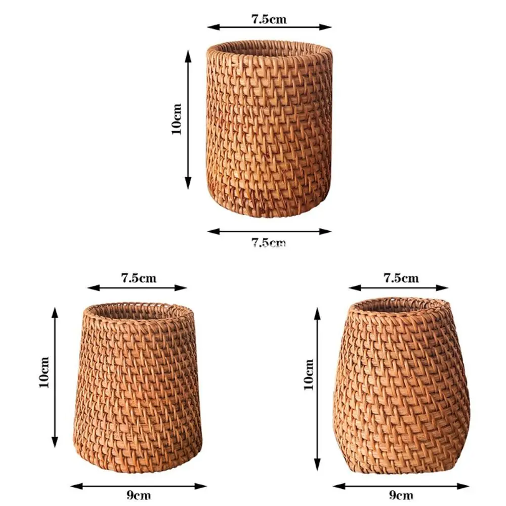 جديد الروطان حامل القلم الرصاص اليدوية أدوات المائدة تخزين أشتات سلة التخزين المنزلية صندوق تخزين منزلي