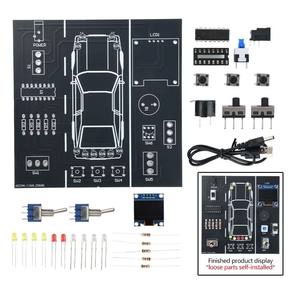 DIY Electronics Project Car Driver Simulator Kit STEM Soldering Practice Car Driving Simulation Solder Kit for School Learning