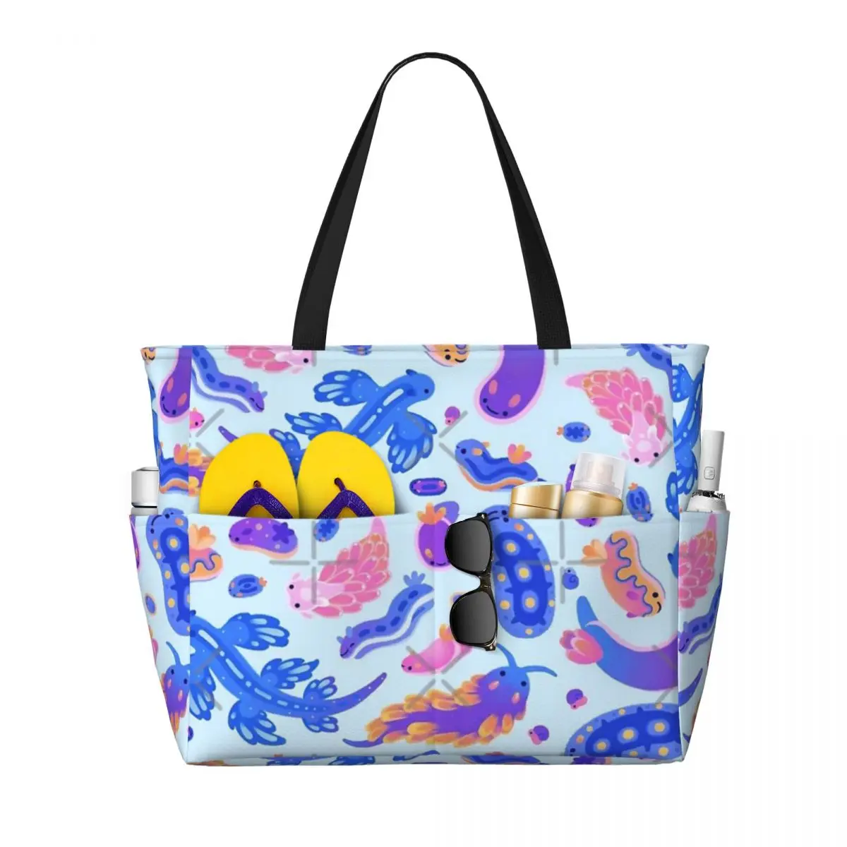 

Sea Slug Pastel Blue Beach Travel Bag, Tote Bag Popular Shopping Gifts Shoulder Bag Multi-Style Pattern