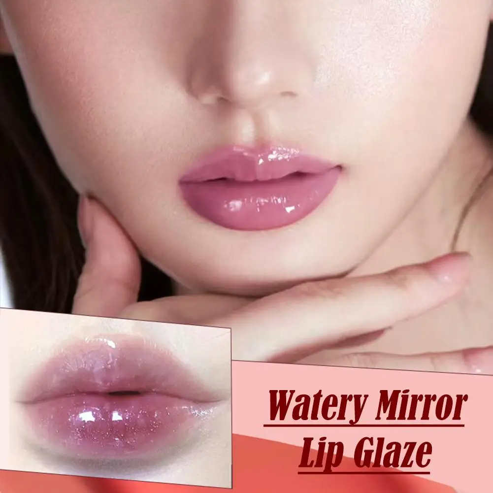 ملمع شفاه مائي ملمع شفاه عصير مع لمعان مرآة، ملمع شفاه عاري مرطب غير لزج، مستحضرات تجميل #6