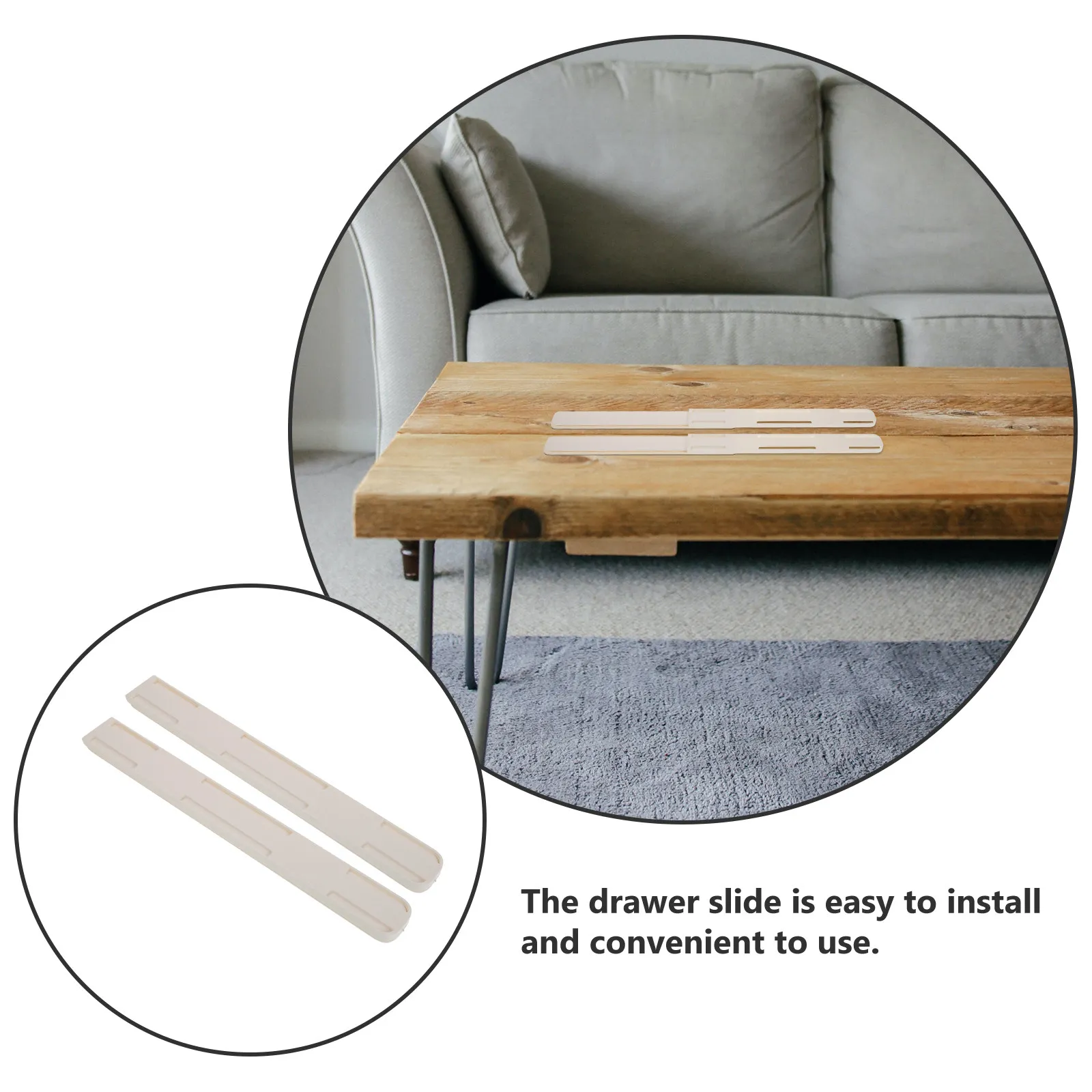 1Set Premium Wear-Resistant Break-Resistant Drawer Slides Self Adhesive Mounting for Furniture Cabinets Closets Drawers Stable