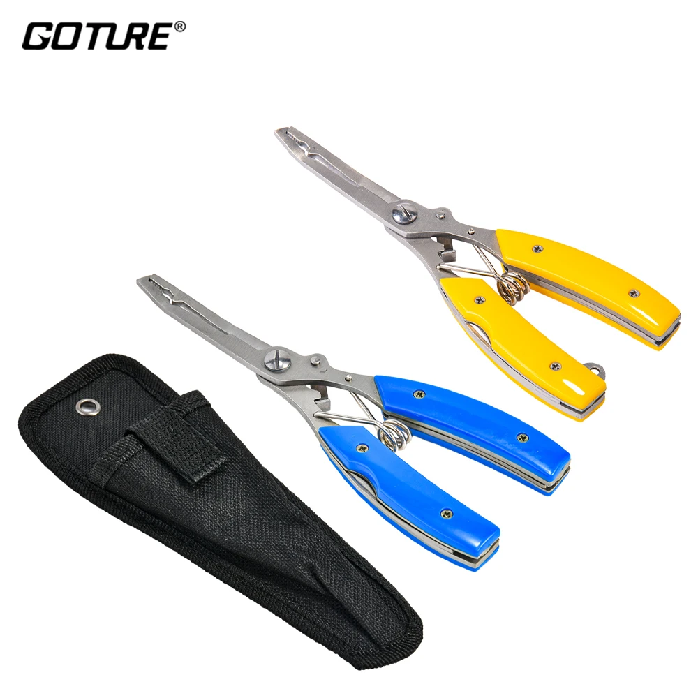 

Goture Portable Stainless steel Fishing Pliers Fishing Scissors Line Cutter Lure Bait Remove Hook Tackle Tool Kits With Bag