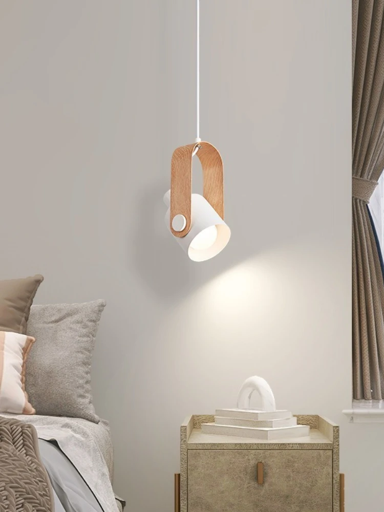 Nordycka mała lampa wisząca z regulowanym kątem nachylenia, do sypialni, na stolik nocny, do hotelu, restauracji, dekoracyjna lampa sufitowa. — 2