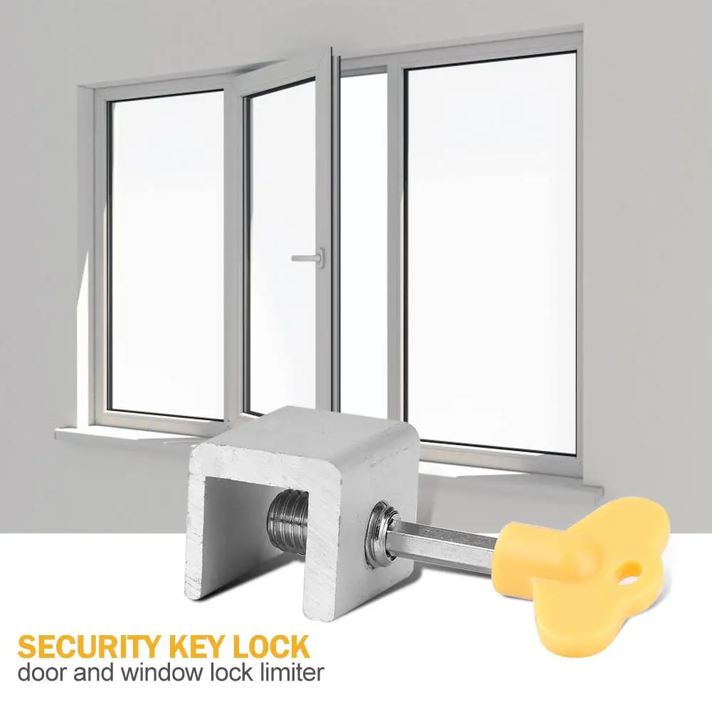 Window Cable Lock Restrictor Aluminum Alloy Key Lock Door Guard Household Hardware for Baby Children Safety