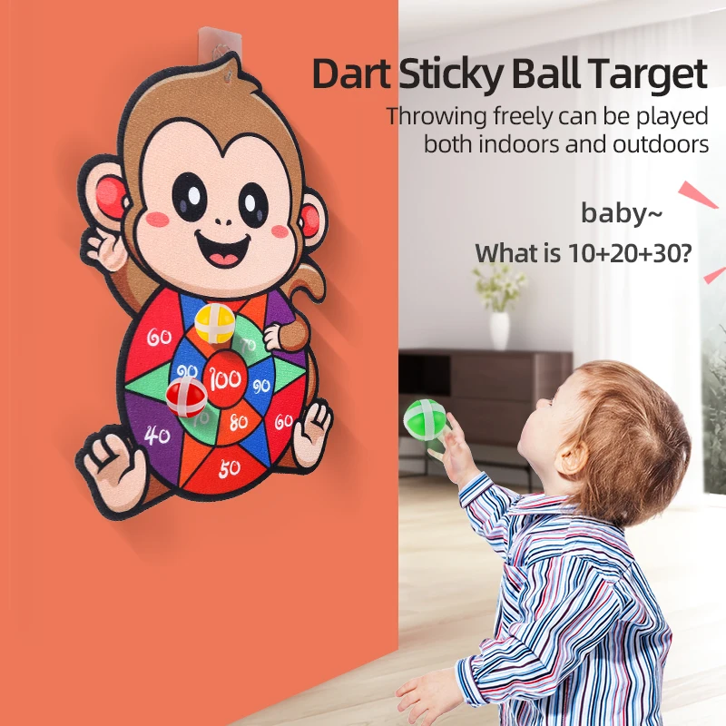 

Children's target toys, darts, sticky balls, monkey version with 3 balls and 1 hook