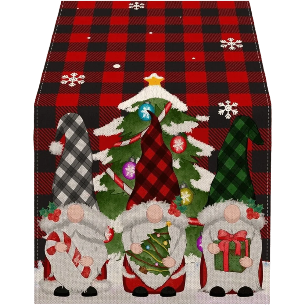 Gift Santa Claus Christmas Table Runner Snowflake Snowman Christmas Table Flag Desk Decor Reindeer Xmas Tablecloth Dining Table