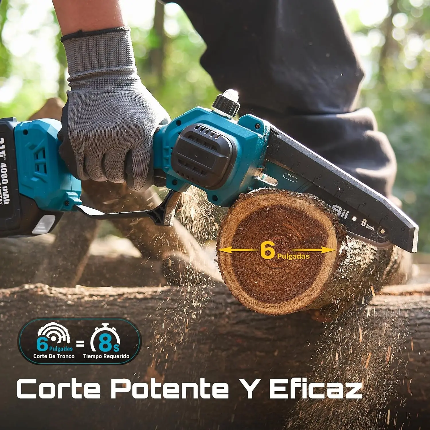 Seesii Palo telescopico senza spazzole 6 '' Motosega elettrica 3-IN-1 Sega ad alto ramo Strumento di potatura da giardino per Makita18V Batteria pin