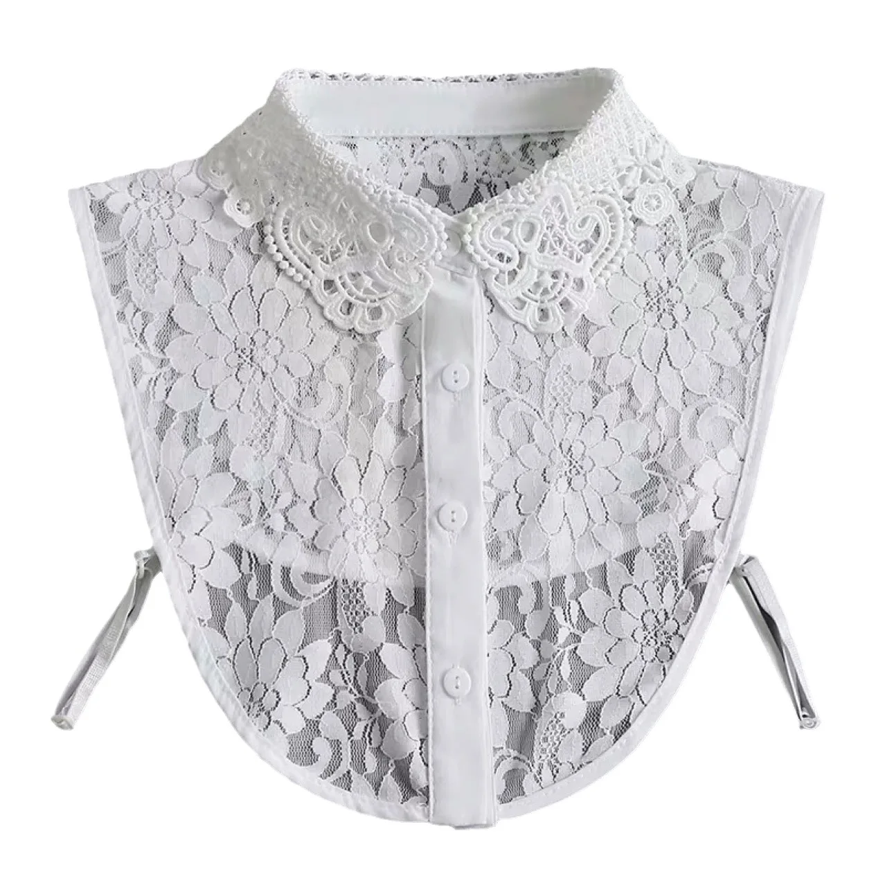 New Women Breathable Casual Shirt with Fake Lace Doll Collar