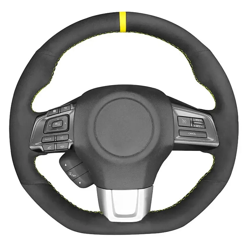 Hand Sewn Non-slip Custom Suede Hand-stitched Steering Wheel Cover For Subaru WRX (STI) 2015-2019 Levorg Interior Accessories