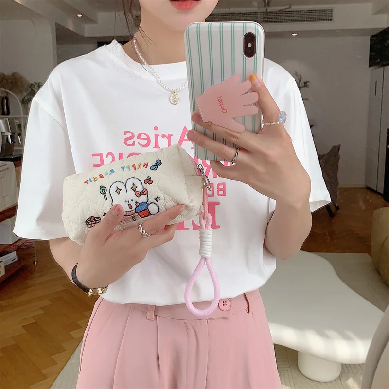 Высококачественный материал, простая сумка-карандаш, изысканное качество изготовления, мультяшная сумка-карандаш, милый узор, свежий пенал с вышивкой и принтом