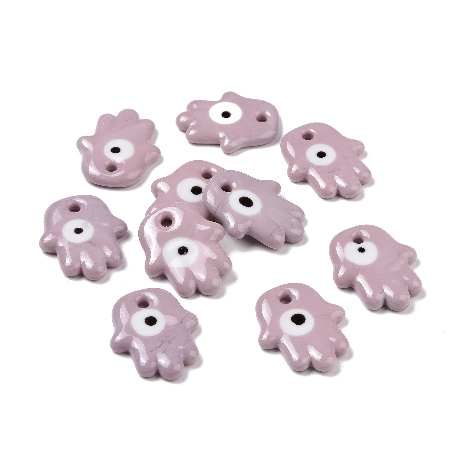 20pcs Lampwork Hamsa Hand Eye Charms Pendants for Earring Necklace DIY Jewelry Making Handmade Accessories