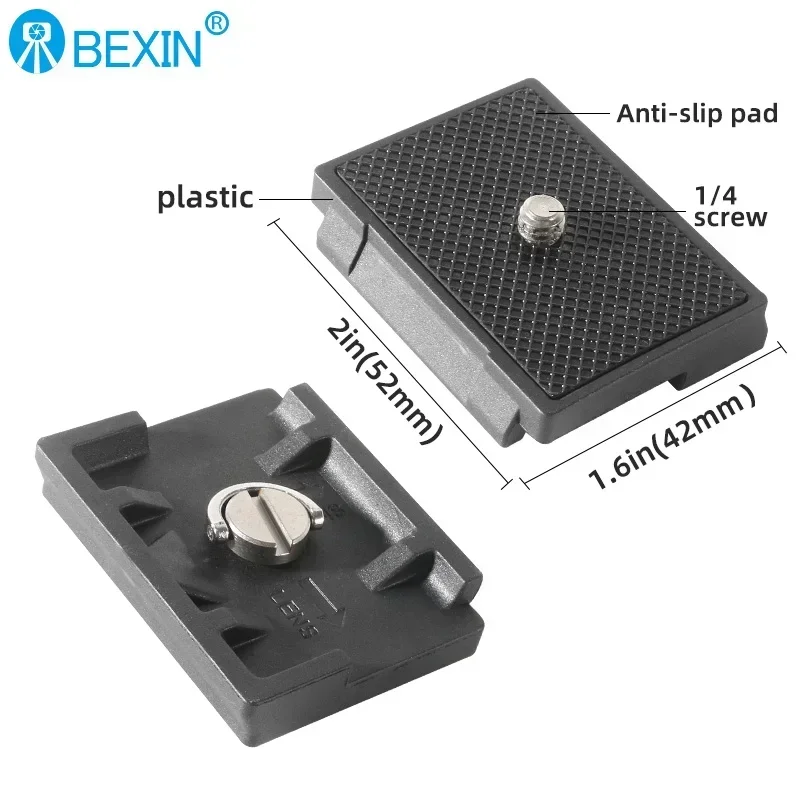 BEXIN 200PL-14 323 adattatore a morsetto a sgancio rapido per treppiede per fotocamera con piastra stabilizzatrice Manfrotto 200PL-14 Compat BS88