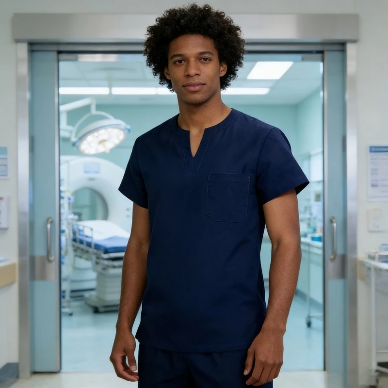 Simple Straight-cut Scrub Set, Quick-drying and Lightweight for Layering, Plus-size Unisex Doctor and Nurse Uniforms