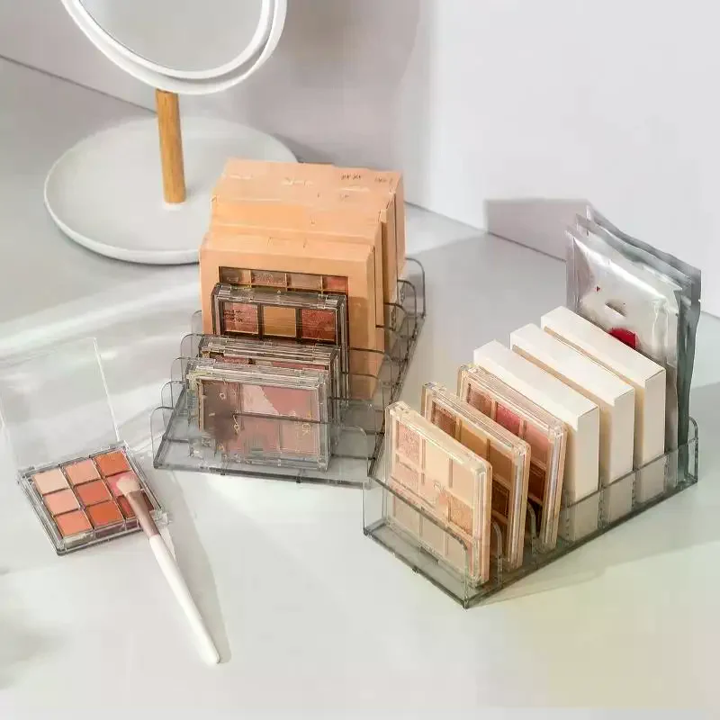 7-Slot Transparent Plastic Cosmetic Organizer Multi-Functional Makeup Holder for Home Office Bathroom Dressing Table Sorting