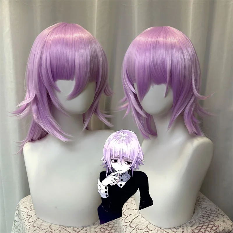 Anime Soul Eater Crona Cosplay Wig Light Purple Short Hair Heat Resistant Synthetic Wigs Halloween Play Role Women Carnival Prop