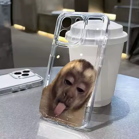 Monkey Graphic Soft Clear Phone Case For Samsung Galaxy A16 A15 A35 A36 A56 A54 A53 A55 S25 S24 Ultra S23 S22 Plus S21 FE Cover