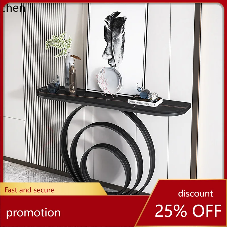 YFY Entrance Table Wall-Mounted Entryway Narrow Cabinet Modern Simple High-End Light Luxury Style Offering Table Side Cabinet