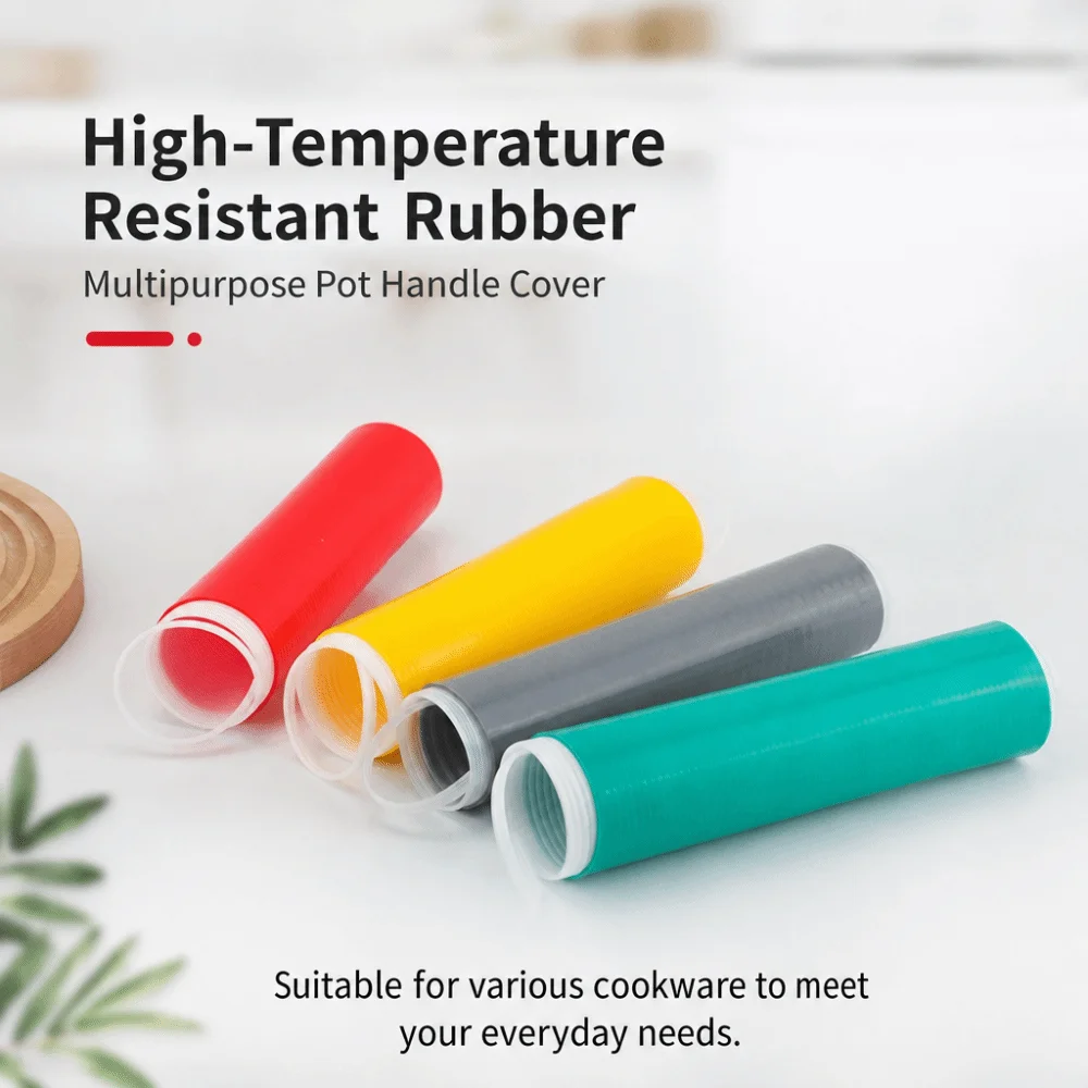Silicone Pot Handle Cover Anti-slip High Temperature Resistant Handle Protector Rubber Heat Resistant Cookware Grip