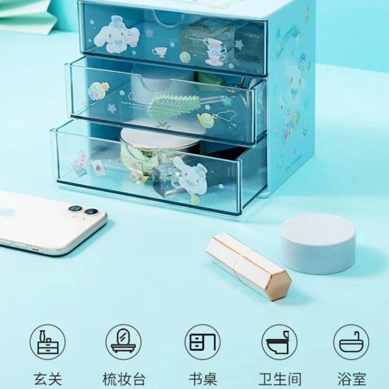 Sanrio Desktop Storage Box Organizer Student Drawer Pen Holder Office Childrens Hair Accessories Stationery Rack Organizer Box view 3