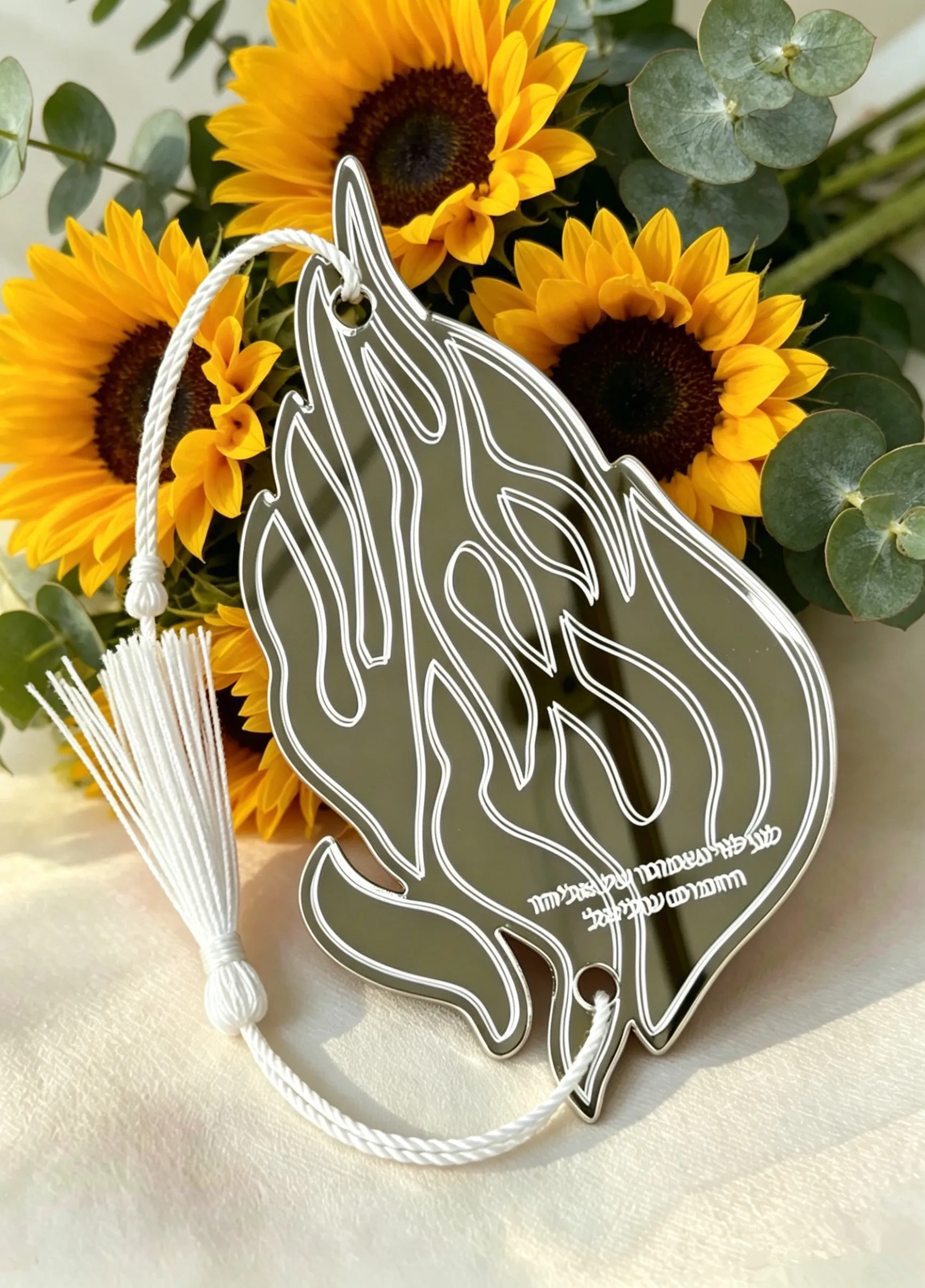 Karta Prezentowa Ślubna z Lustrzanym Srebrem i Płomieniem, Personalizowana Karta Podróżnicza z Breloczkiem, Karta Pamiątkowa na Święto Dziękczynienia, Bar Mitzwa, Imprezę — zdjęcie 6