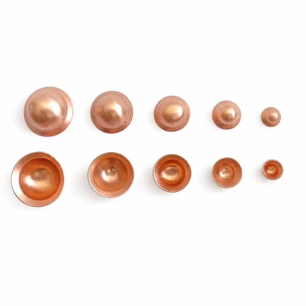 Leak‑proof Seal Copper Copper Pipe End Cap Dome Shape Flared Design Refrigerator Pipe Cap Flare Plug Refrigerator Use