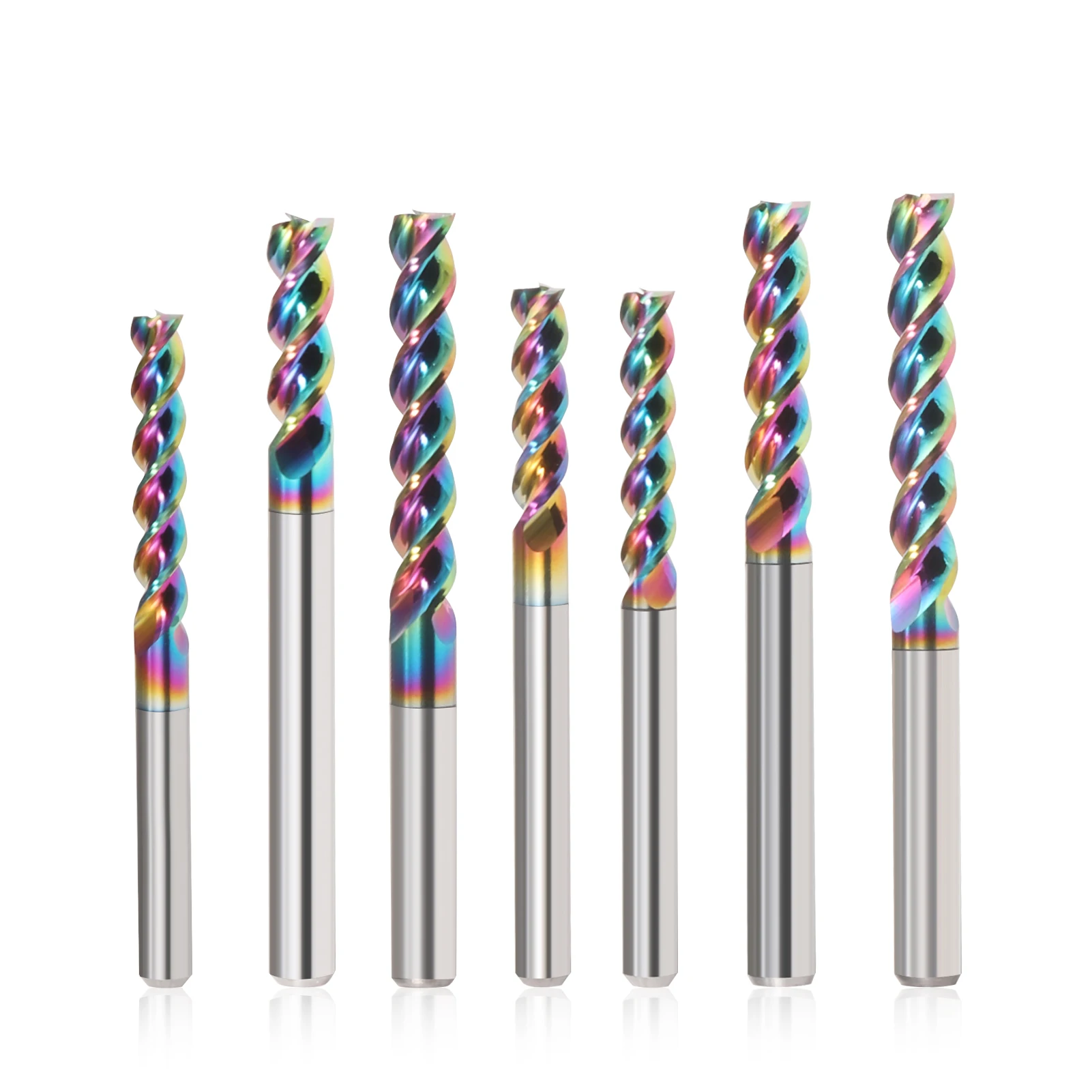 1Pcs 1.0 to 12mm HRC56 DLC 코팅 3플루트 U 슬롯 스피럴 엔드밀 도구 알루미늄 합금용