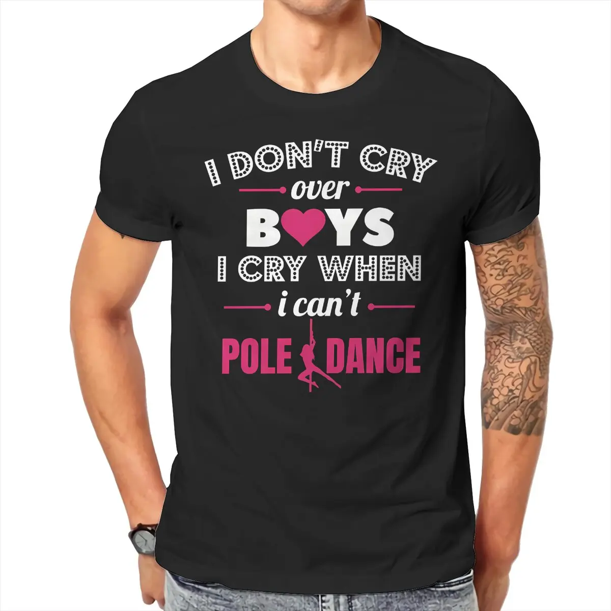 When I Dance TShirt for Men Pole Humor Casual Tee T Shirt Novelty Trendy Loose