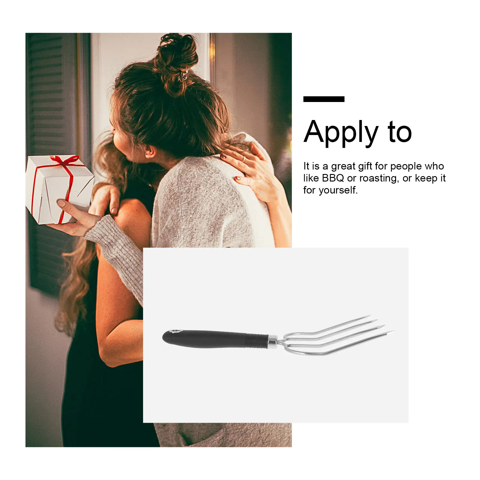 

1pc Turkey Stainless Steel Bbq Cooking Fork Non-Stick Skewer For Grilling Steak Fish Ribs Outdoor Camping Grill Tool Roasting