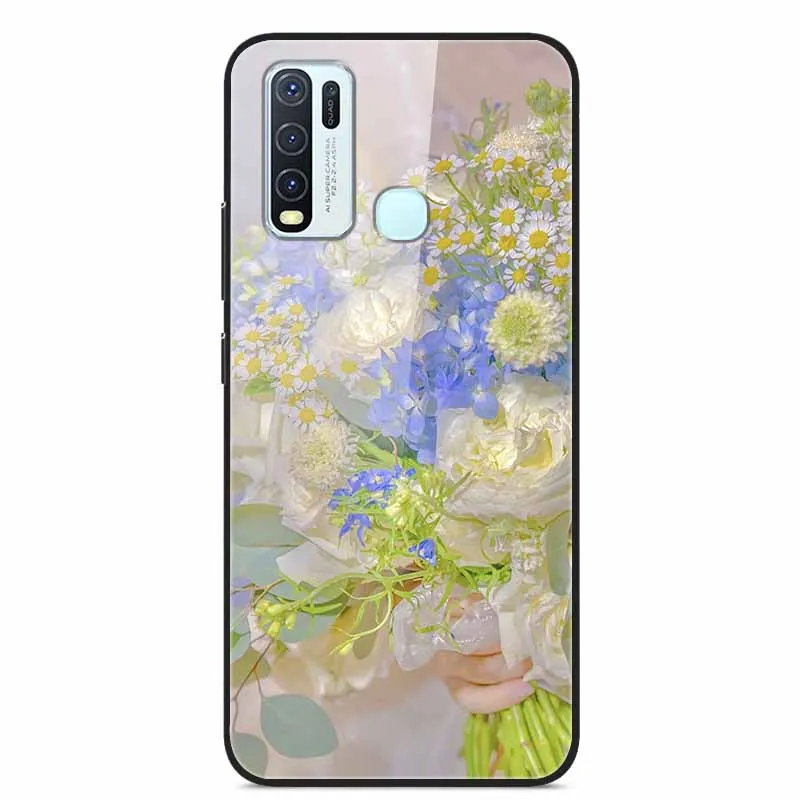 حافظة من الزجاج المقسى لهاتف Vivo V60 Y50 Y30 Y50m غطاء حماية ممتص للصدمات على Vivo V 60 Y 50 30 50 متر حافظات هاتف خفيفة غطاء خلفي صلب