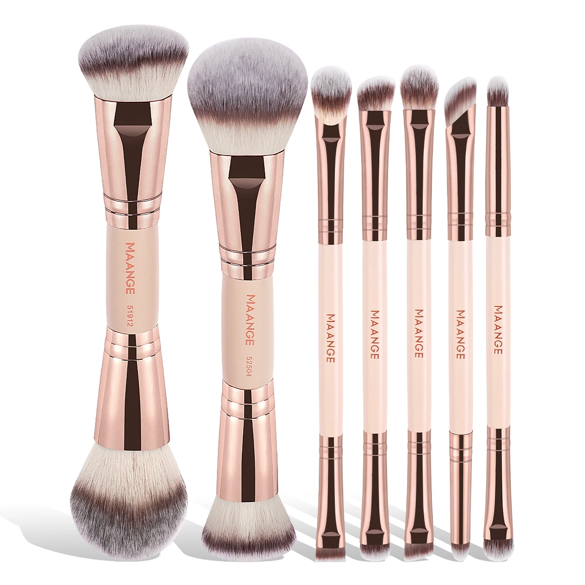 MAANGE-Juego de 7 brochas de maquillaje de doble cabezal, brocha para base, polvo, maquillaje de ojos, brocha para teñir con efecto halo, brocha cosmética, Kit multiusos