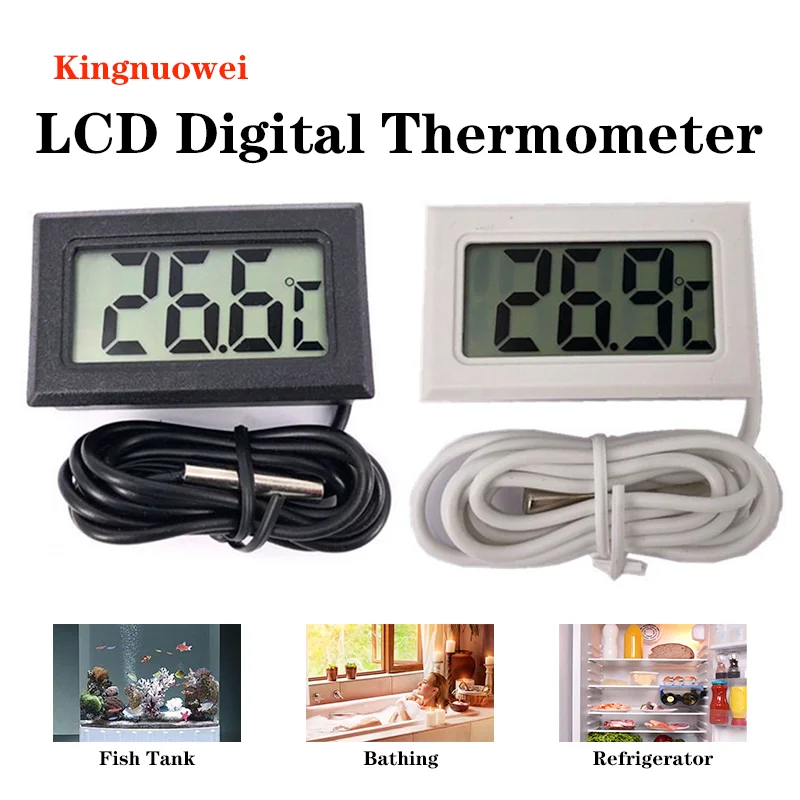 LCD Embedded Digital Thermometer,NTC Sensor, Fish tank,refrigerator