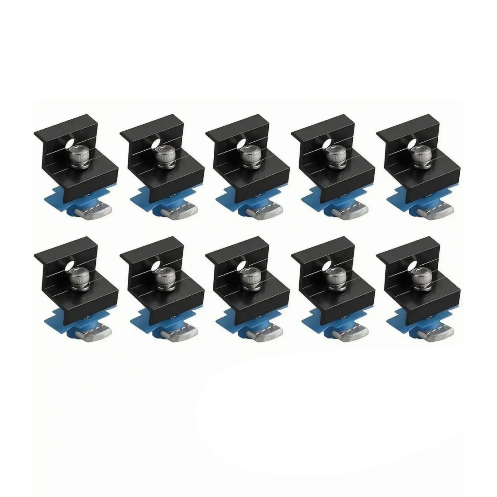 10 Pieces Solar Panel End Clamp Adjustable Z-Shaped Solar Clamp Hardware Easy to Install Secure for DIY Homeowners