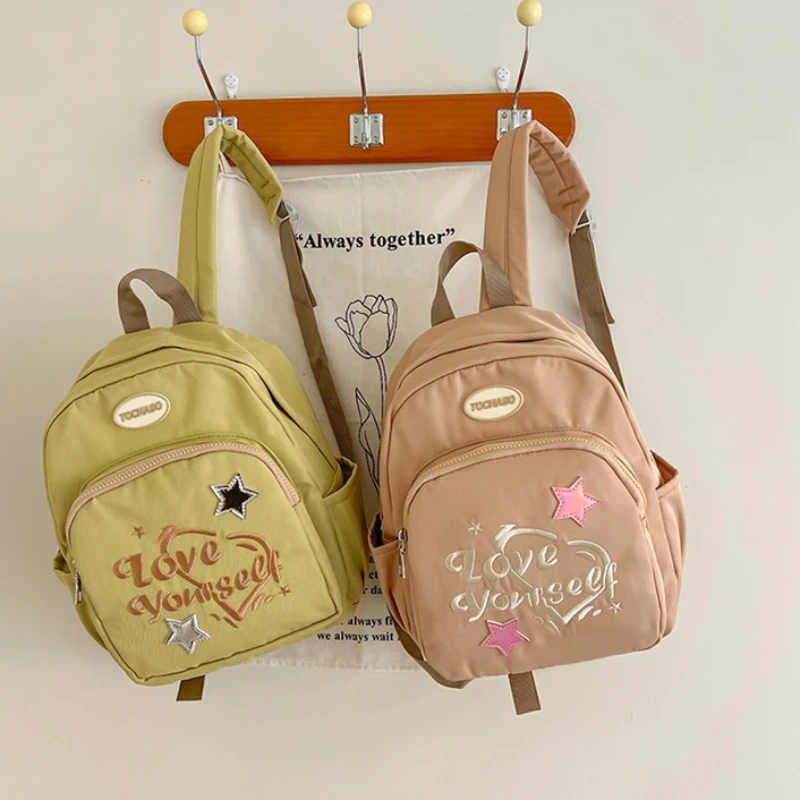 Ransel Anak-anak 2025 Ransel Sekolah Dasar Anak Perempuan Fashion Baru Tas Bahu Anak Serbaguna Bordir Huruf Ringan