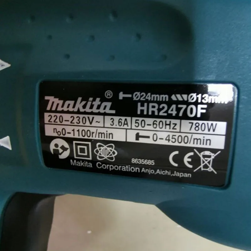 Imagem -03 - Makita Hr2470f Sds-plus Martelo Rotativo 15 16 780w Durabilidade Compacta 220v Poderosa Combinação de Concreto Broca de Martelo Rotativo