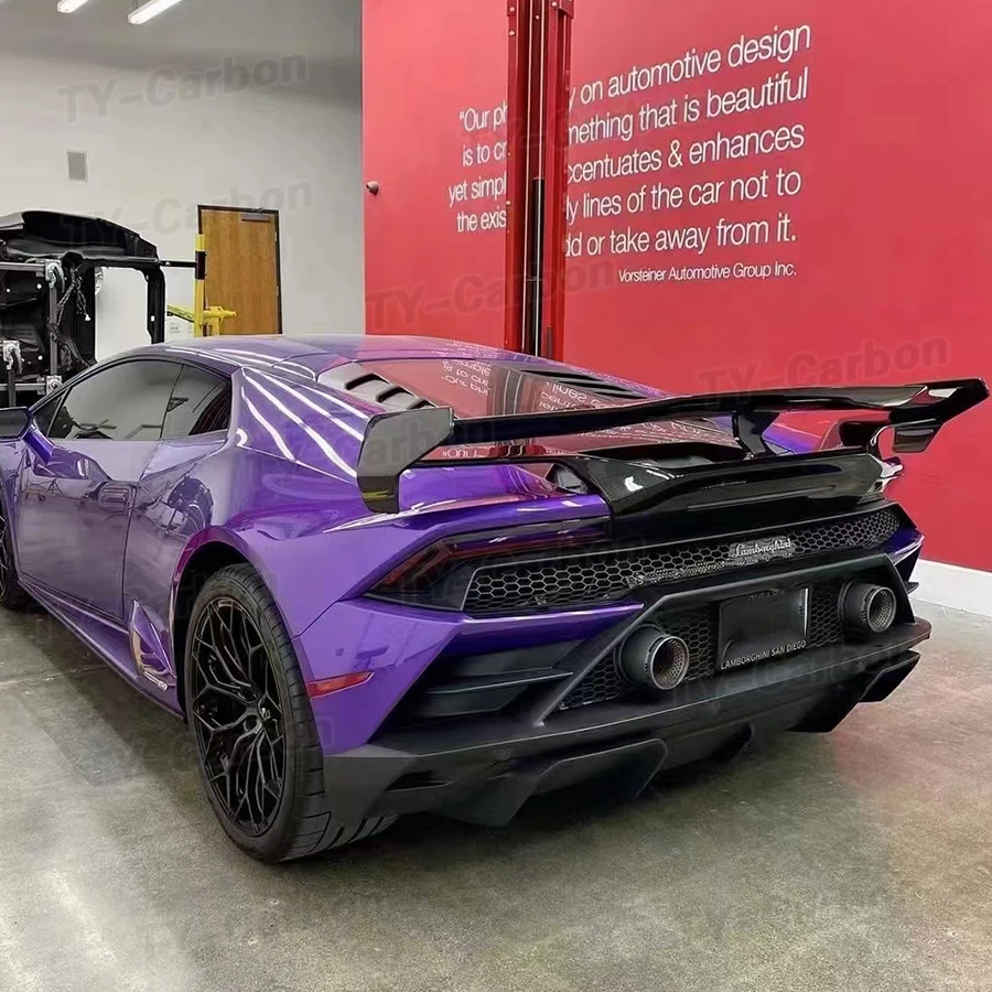 V نمط الخلفي الجذع بطة المفسد الجناح الخلفي سبويلر غطاء صندوق السيارة لامبورغيني هوراكان LP580 LP610 EVO 2014 + جناح سبويلر خلفي
