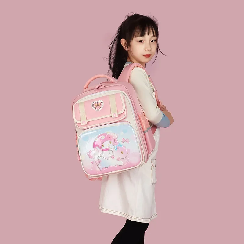 Sanrio Melody cartoon new student schoolbag girls cute Kulomi large capacity wear-resistant breathable ridge backpack