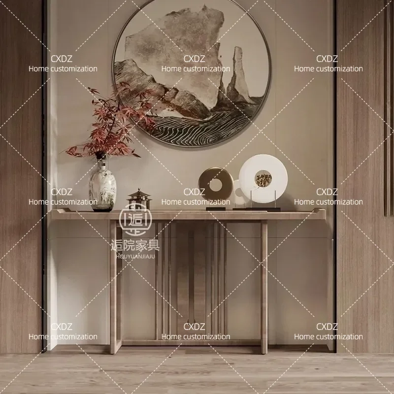 New Chinese Style Entrance Partition Screen Zen Ash Wood Custom Furniture for Home Tea Room Office Rest Area Decor