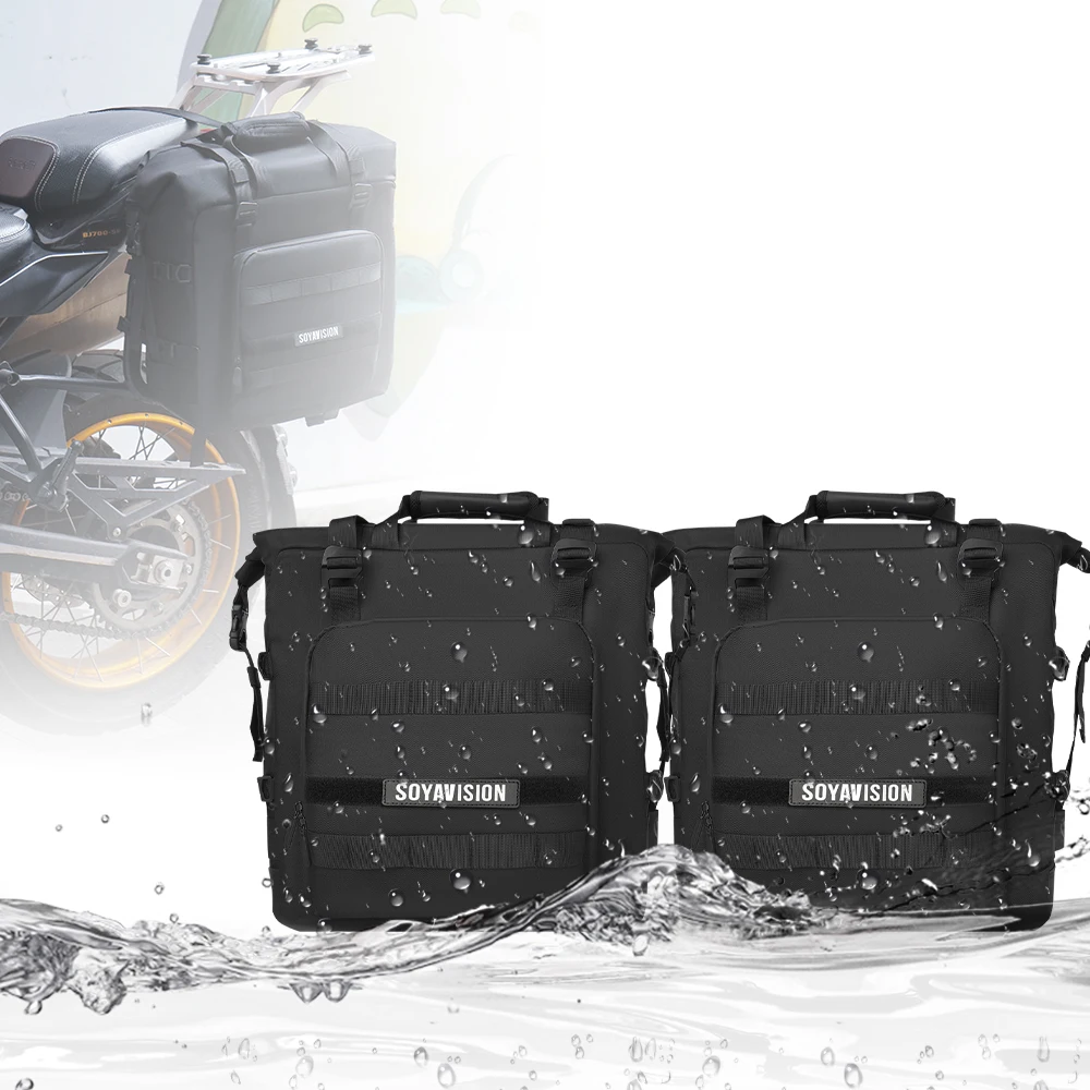 Motorcycle Saddlebags Waterproof 20L  Accessories Frame Crash Bars Bag SaddleBag Universal For BMW R1200GS ADV KAWASAKI YAMAHA