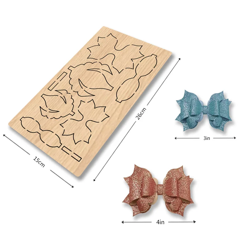 

SIZZIXDIES 1piece 3-inch and 4-inch 3-layer bow hair clip wooden cutting dies suitable for most machines