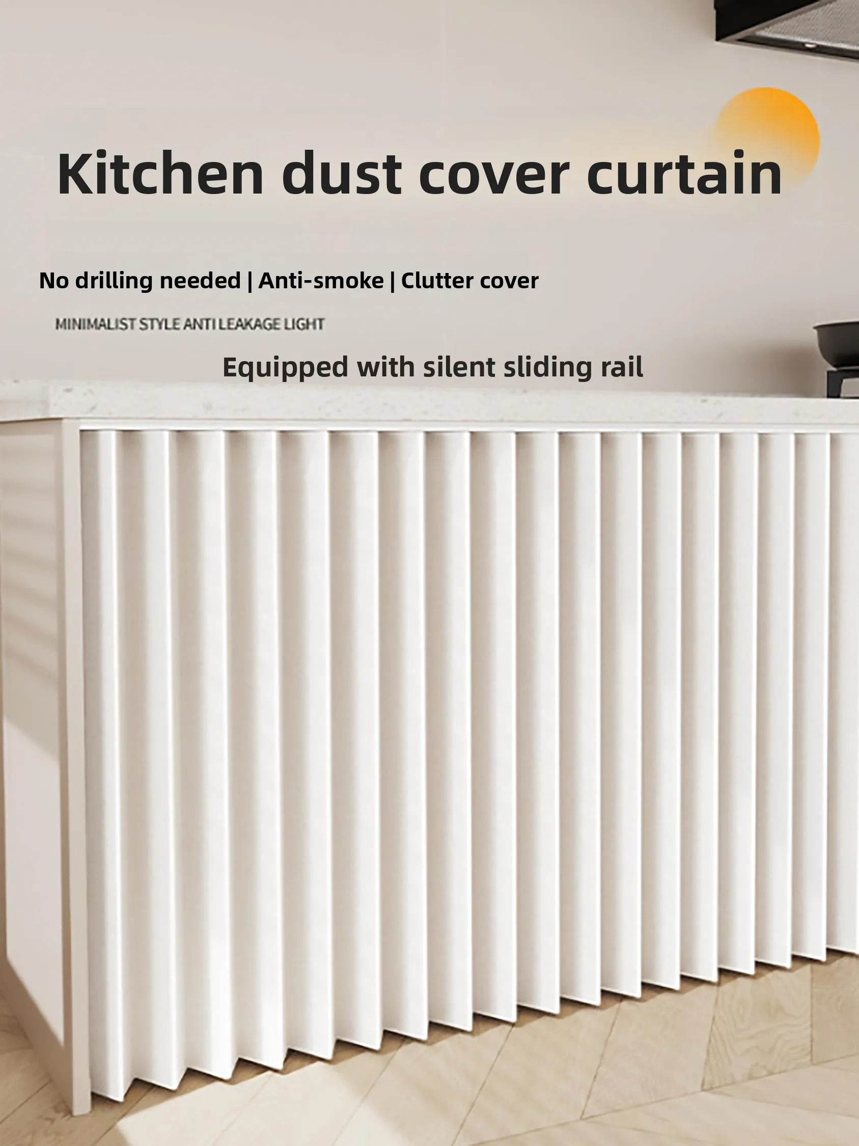 

Невидимая занавеска для дверцы кухонного шкафа, водонепроницаемая, маслостойкая, складная, без сверления, современный коврик для спальни...