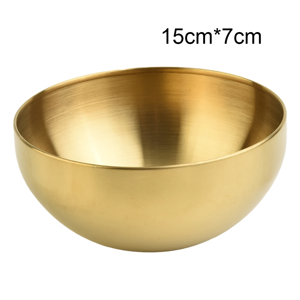 Tableware Salad Bowl Fruit Soup Stainless Steel Utensils 12/15/20cm Bar Dining Double Layer Food Noodle Container