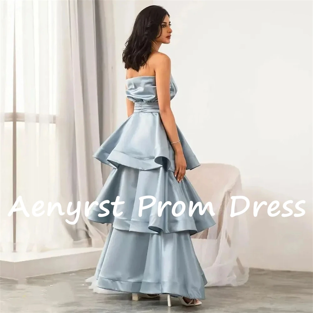 Aenyrst-Robe de Bal en Satin pour Femme, Tenue de Princesse Sans Bretelles, Ligne A, Dos aux, Longueur de Rinçage, ixd'Anniversaire