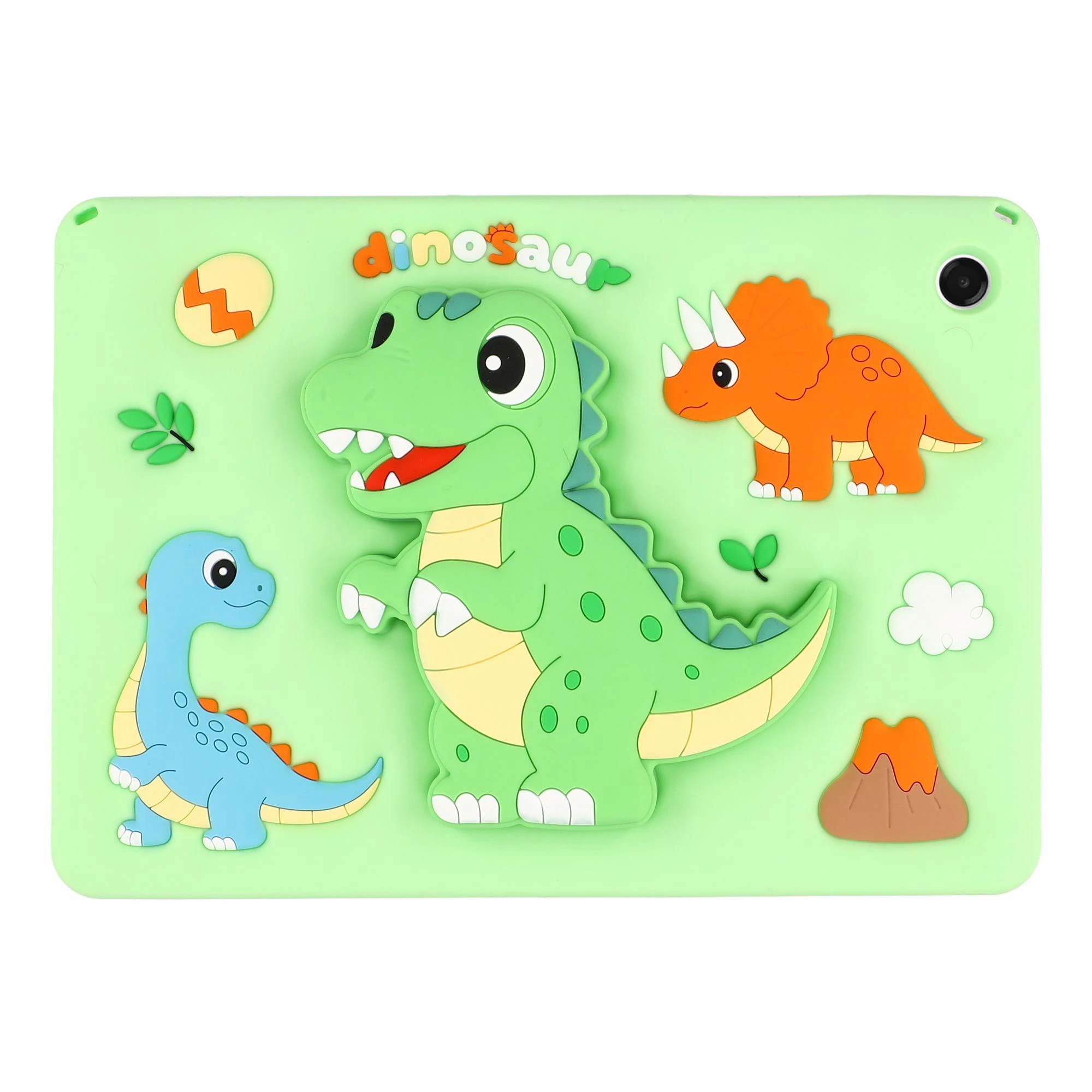 For Samsung Galaxy Tab A11+ / Tab A9+ Case Dinosaur Retractable Kickstand Silicone Tablet Cover with Shoulder Strap