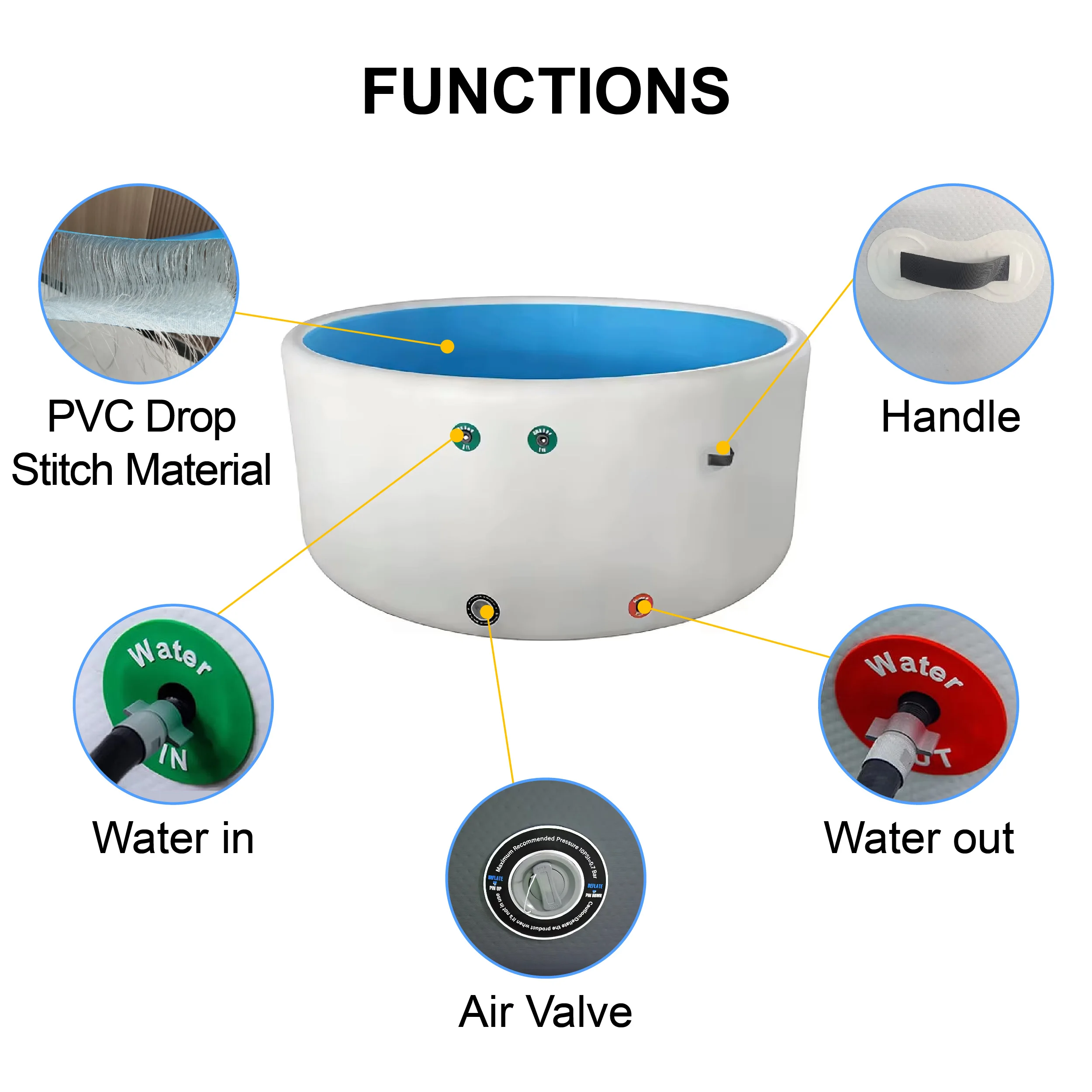 Customized Vanace Inflatable Pool for Outdoor Use Portable Backyard Swimming Pool