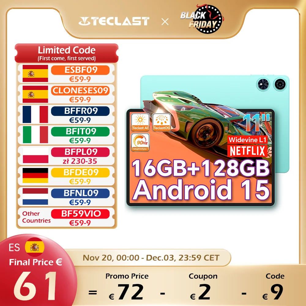 ?Nouveau? Teclast P50ai 11 pouces 90 Hz Android 15 Tablette PC AI OS (6 Go + 10 Go Expansion) 16 Go RAM 128 Go LPDDR5 7000mAH Allwinner A733-AI Octa-core 1280x800 WiFi-6 BT 5.4 ?Nouveau? Teclast P50ai 11 pouces 90 Hz Android 15 Tablette PC AI OS (6 Go + 10 Go Expansion) 16 Go RAM 128 Go LPDDR5 7000mAH Allwinner A733-AI Octa-core 1280x800 WiFi-6 BT 5.4